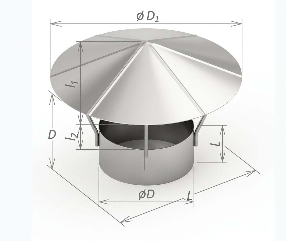 Зонт крышный круглый