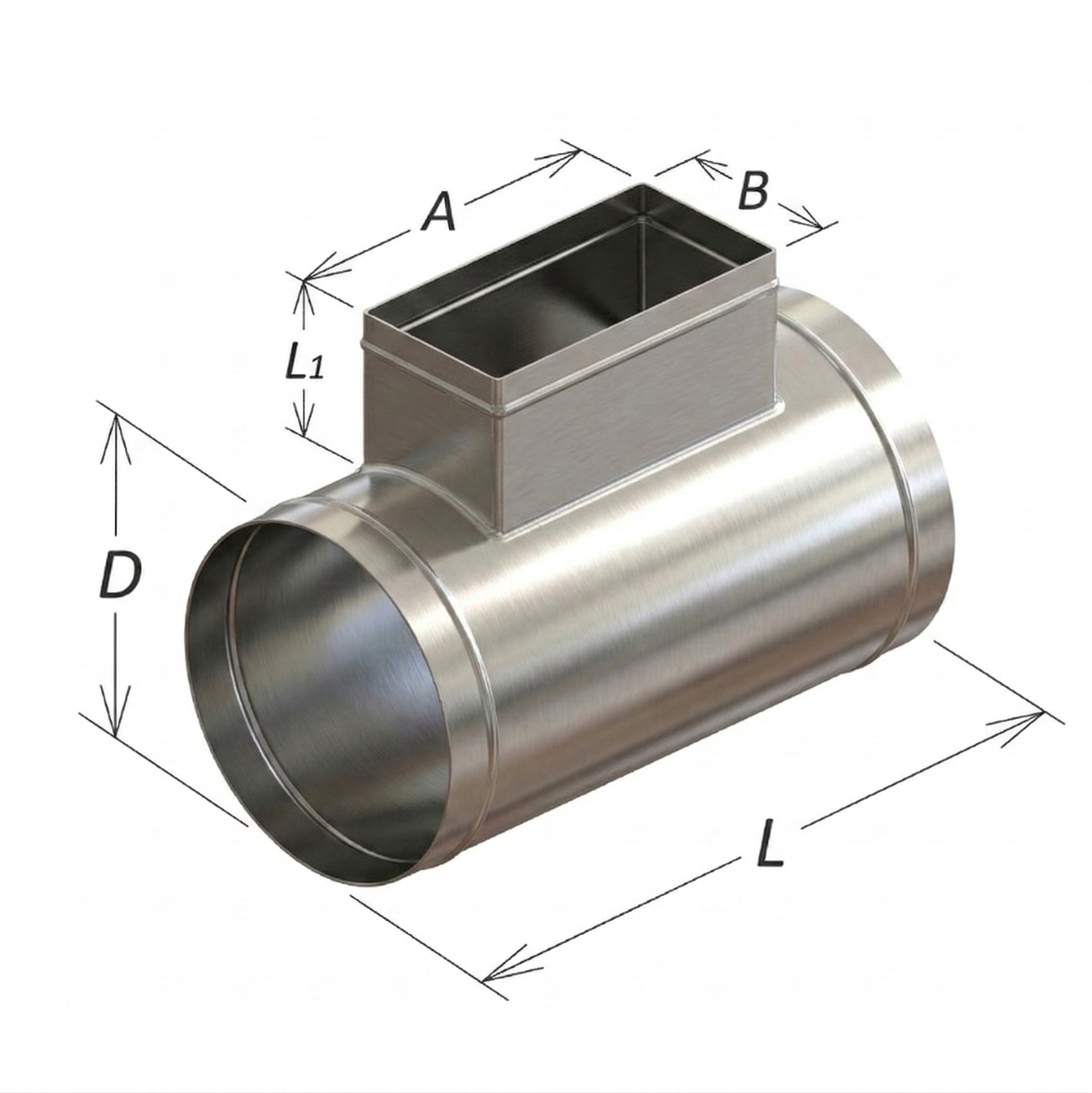 Тройник круглый на прямоугольный